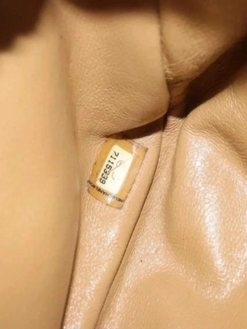 CHANEL Wild Stitch Choco Bar Chain Bag Lamb Skin Beige Gold CC Auth gh2006